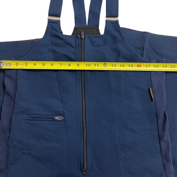 VTG Edelweiss Blue Work Outdoor Bibs Active Ski Overalls Stretch US Womens 36-38 - Picture 13 of 16